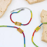 Colorful Zircon Square Bracelets - Boho Crystal Bangles Women Jewelry