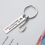 Hollow Heart Pendant Keychain with Fishhook Charm