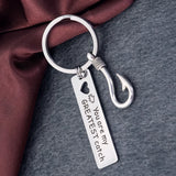 Hollow Heart Pendant Keychain with Fishhook Charm