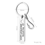 Hollow Heart Pendant Keychain with Fishhook Charm