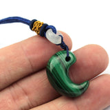 Natural Malachite Stone Necklace Pendant for DIY Jewelry