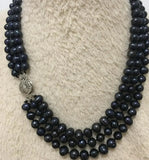 Tahitian Pearl Necklace 3 Row 8-9mm 17"18"19"