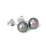 925 Sterling Silver Freshwater Pearl Stud Earrings Grey Purple Natural