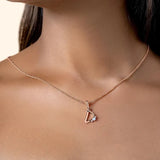 925 Silver Letter D Moonstone Pendant Necklace