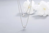 925s Diamond Studded Round Pendant Women's Necklace