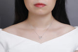 925s Silver Double Love Diamond Pendant Necklace