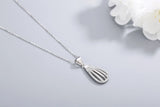 925s Silver Water Drop Diamond Pendant Necklace