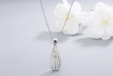 925s Silver Water Drop Diamond Pendant Necklace