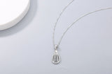 925s Silver Water Drop Diamond Pendant Necklace