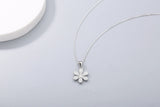 925s Silver Diamond Flower Pendant Women Necklace