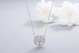 925s Silver Leaves Diamond Pendant Women's Necklace