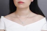 925s Silver Leaves Diamond Pendant Women's Necklace