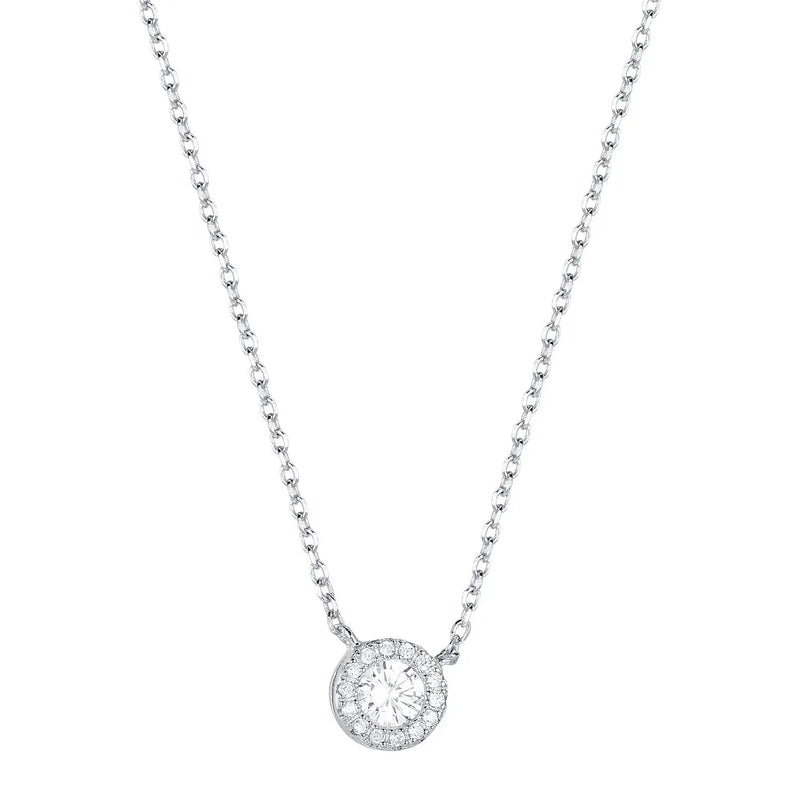 925s Silver Diamond Pendant Necklace for Women