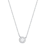 925s Silver Diamond Pendant Necklace for Women