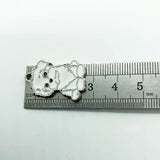 Enamel Metal Pet Dog Charm Bichon Frise Jewelry DIY Pendant