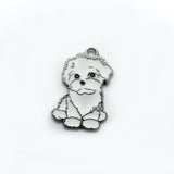Enamel Metal Pet Dog Charm Bichon Frise Jewelry DIY Pendant