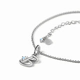 Sterling Silver Letter B Moonstone Pendant Necklace