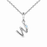 Sterling Silver W Moonstone Pendant Necklace