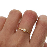Tiny Opal Cz Stone Delicate Finger Ring for Women Girl