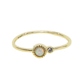 Tiny Opal Cz Stone Delicate Finger Ring for Women Girl
