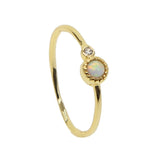 Tiny Opal Cz Stone Delicate Finger Ring for Women Girl