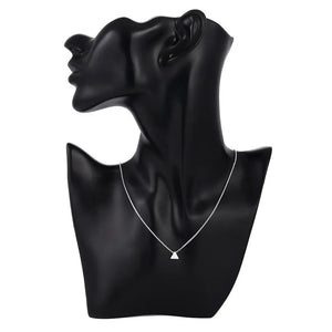 925 Sterling Silver Triangle Necklace Geometric Pendant GN619