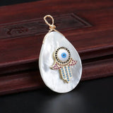 Hot Pink CZ Pave Hamsa Eye Protection Choker Necklace