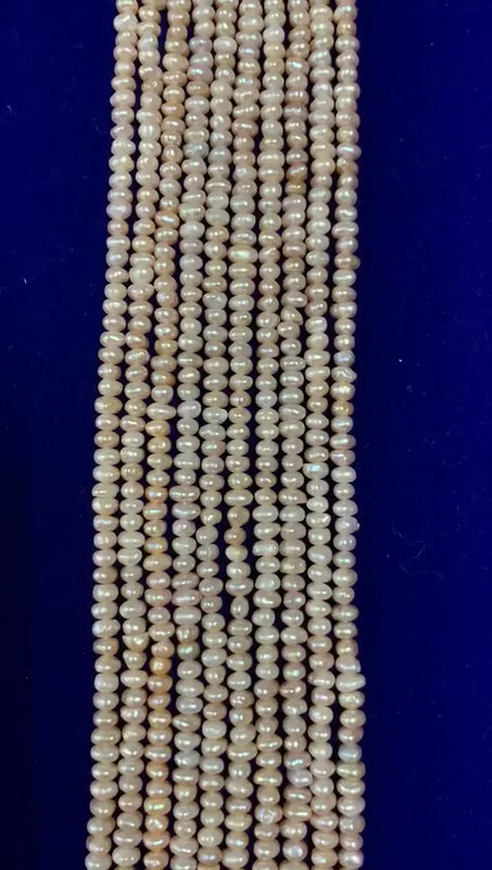 3.5-4mm Flat Button Pearl Strands - Freshwater Pearls