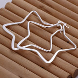 925 Sterling Silver Big Star Earrings for Women