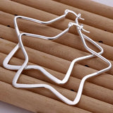 925 Sterling Silver Big Star Earrings for Women