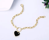 Exaggerated Heart Pendant Acrylic Chain Bracelet 7.3inch