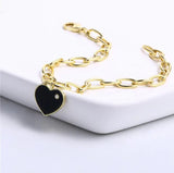 Exaggerated Heart Pendant Acrylic Chain Bracelet 7.3inch