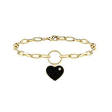 Exaggerated Heart Pendant Acrylic Chain Bracelet 7.3inch