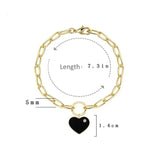 Exaggerated Heart Pendant Acrylic Chain Bracelet 7.3inch