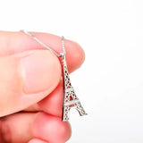 Paris Eiffel Tower Pendant Couple Necklace S925 Sterling Silver