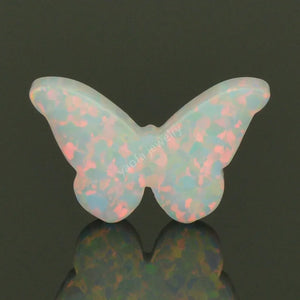 Fire Opal Butterfly Necklace with Chain