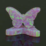 Fire Opal Butterfly Necklace with Chain