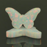 Fire Opal Butterfly Necklace with Chain