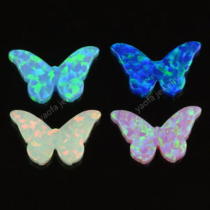 Fire Opal Butterfly Necklace with Chain