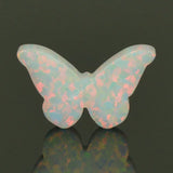 Fire Opal Butterfly Necklace with Chain