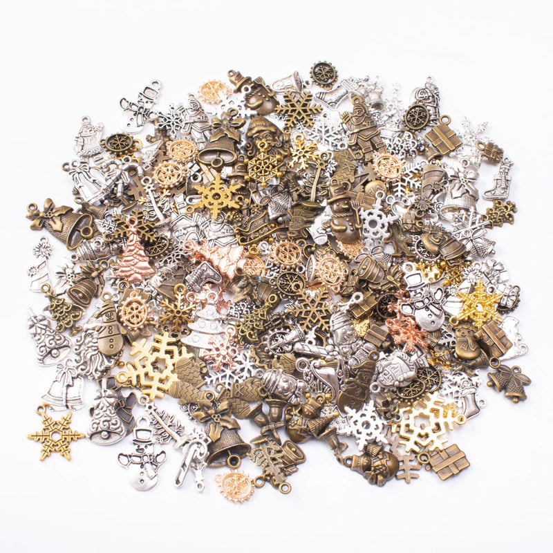 Vintage Christmas Mixed Pendant Bronze Jewelry Making DIY