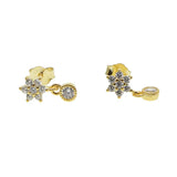 Minimalist CZ Flower Earrings 925 Silver Young Girls Delicate Dainty Lovely