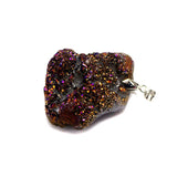 Hot Rainbow Crystal Geode Druzy Pendant Titanium Crystal Jewelry Necklace