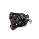 Hot Rainbow Crystal Geode Druzy Pendant Titanium Crystal Jewelry Necklace