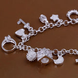 925 Silver Jewelry Bracelet with Hot Valentine Charms