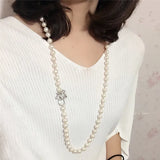 Freshwater Pearl Bow Clasp Necklace