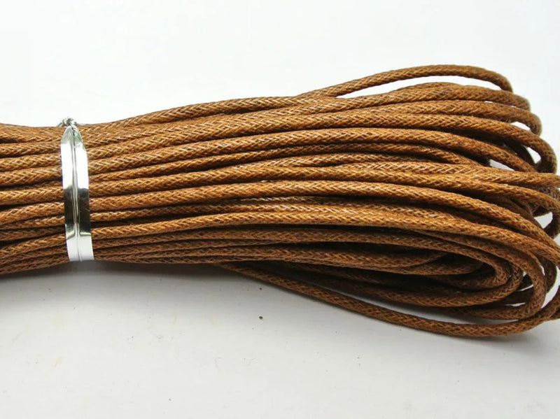 Coffee Waxed Cotton Beading Cord Thread Line 2mm - 30 Meters