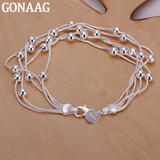 Silver Jewelry Chain Beads Bracelet for Women