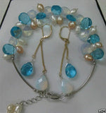 Tibet Moonstone Pearl Bracelet & Earrings Set