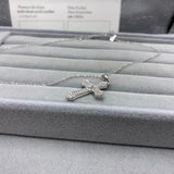 S925 Cross Pendant Necklace with Diamond for Women
